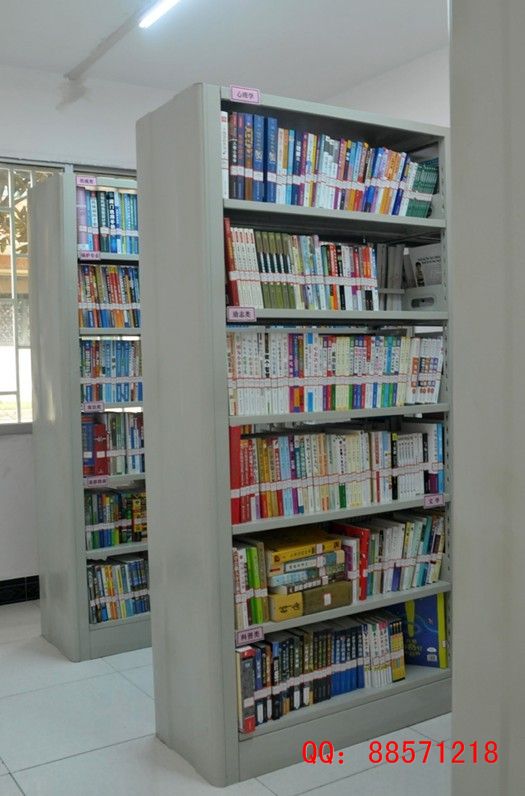 六層雙面書柜 六層鐵皮書柜,雙柱雙面六層書柜,鋼制六層書柜,鐵皮圖書柜