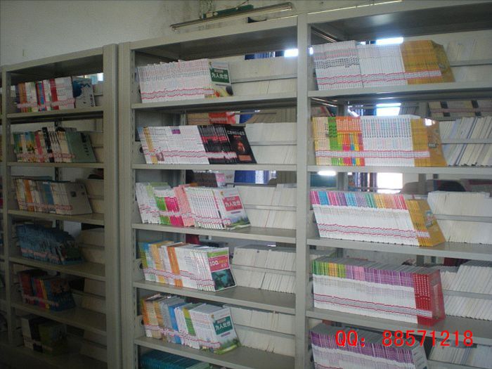 六層圖書存放柜 六檔圖書柜,雙面六層書架,圖書室書架